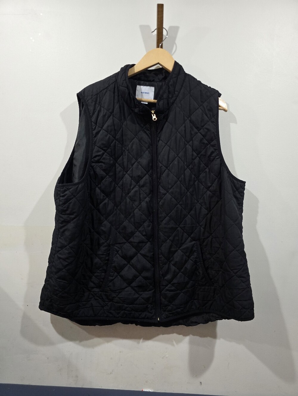 Old Navy Black Quilted Zip Front Vest Women's Plus Size Lightweight